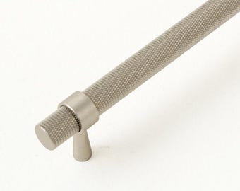 Modern Industrial Cabinet Handles Solid Brass Knurled Drawer Pulls Minimalist Furniture Hardware for Kitchen Wardrobe Bathroom Decor