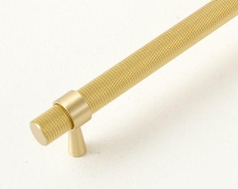 Solid Brass Knurled Cabinet Handles Modern Industrial Drawer Pulls Minimalist Furniture Hardware for Kitchen Wardrobe Bathroom Decor
