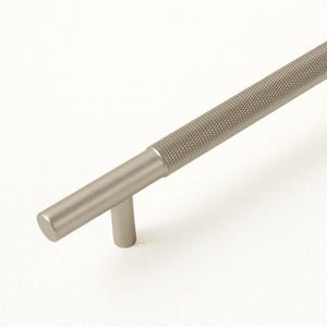 Nickel Gerändelte Schrankknäufe, Schubladengriffe aus massivem Messing, moderne Küchenknäufe, minimalistische Schrankbeschläge, Schrankknäufe