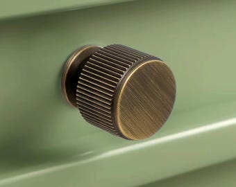 Boutons de tiroir de cuisine industrielle, Boutons linéaires en laiton massif, Boutons d'armoire en or Antqiue, Boutons d'armoire en laiton vieilli, Quincaillerie d'armoire