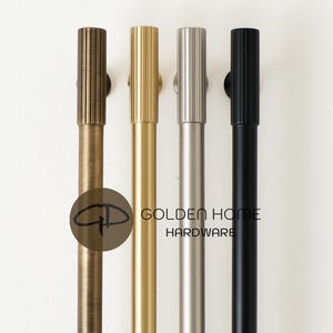 Maniglie lineari per mobili in ottone massiccio, maniglie a barra testurizzate minimaliste con base rotonda per cucina, guardaroba, mobiletto personalizzato incorporato