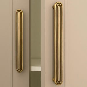 Tiradores de puertas de armarios de mediados de siglo, tiradores de armarios de latón envejecido, tiradores de cajones de latón antiguo, pomos y tiradores de armarios únicos, herrajes para armarios