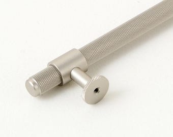 Satin Nickel Knurled Cabinet Pulls, Modern Drawer Handles, High-end Kitchen Hardware, Solid Brass Cabinet Handles, Industrial Home Decor