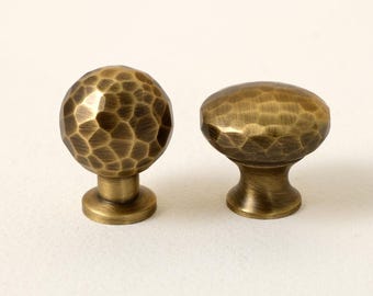 Hammered Antique Brass Knobs And Pulls, Antique Gold Kitchen Pulls, Wardobe Handles, Aged Brass Drawer Cup Pulls, Unique Cabinet Hardware