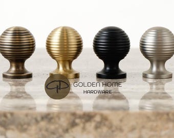 Brass Cabinet Knobs Reeded Texture, Satin Nickel Drawer Knobs, Matte Black Cabinet Knobs, Unlacquered Brass Knobs, Modern Cabinet Hardware