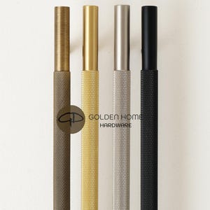 Solid Brass Knurled Cabinet Handles, Modern Kitchen Pulls, Minimalist Cabinet Hardware, Wardrobe Door Pulls, Drawer Knobs And Pulls