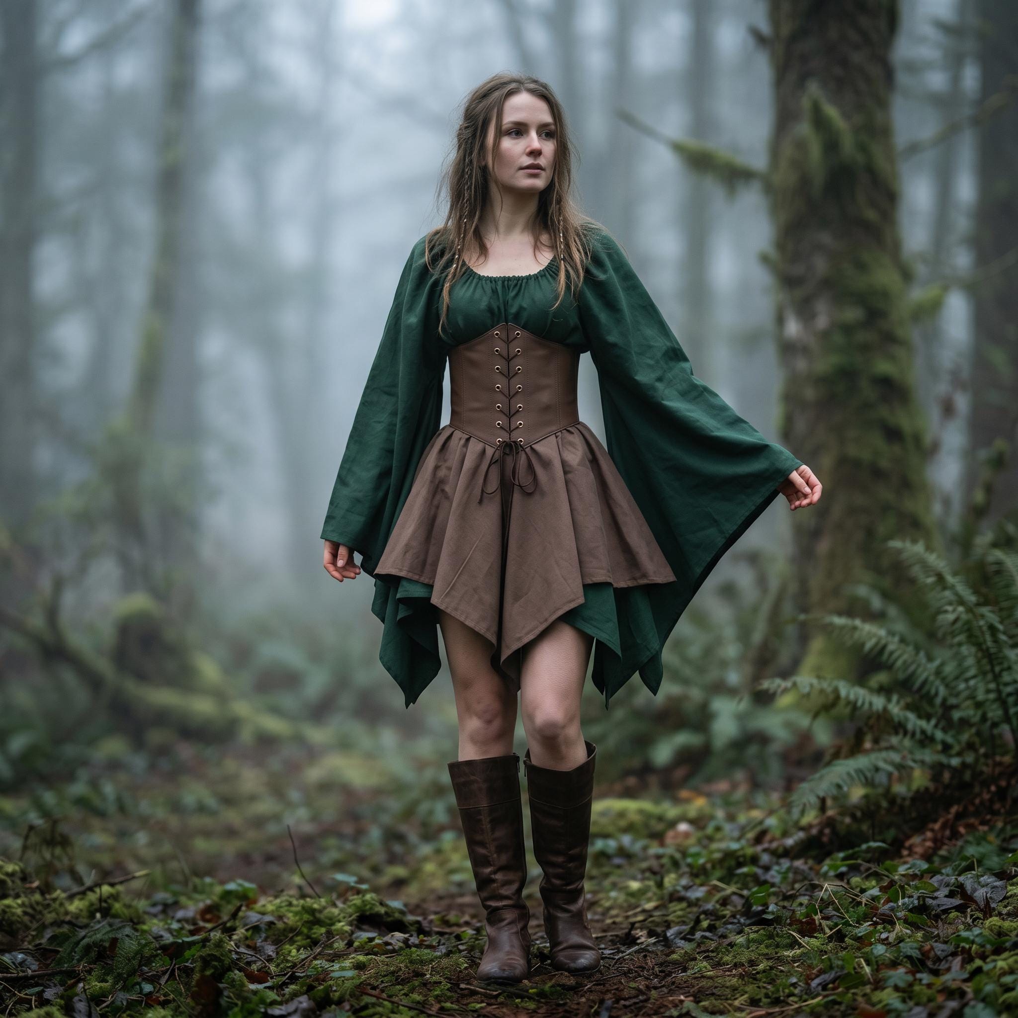 Forest Green Renaissance Dress - Etsy