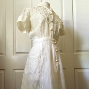 1940s Semi Sheer Cream Color Dress - Etsy