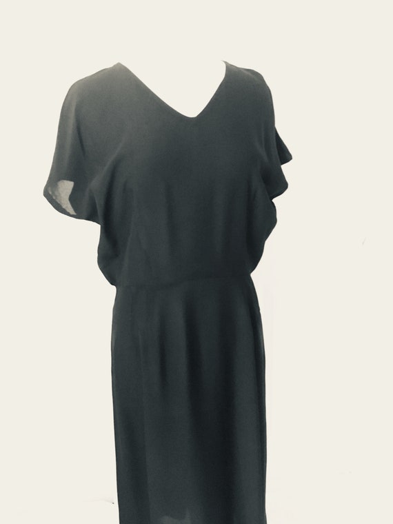 1940s 50s Semi Sheer Black Dress - image 4