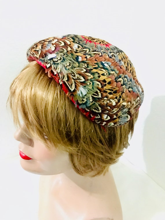 1940s 50s vintage Pheasant Feather Cocktail Hat