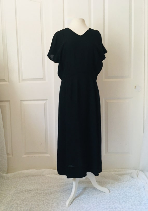 1940s 50s Semi Sheer Black Dress - image 10