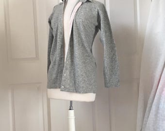 Vintage Lyle & Scott  Scottish Heather Grey Wool Cardigan