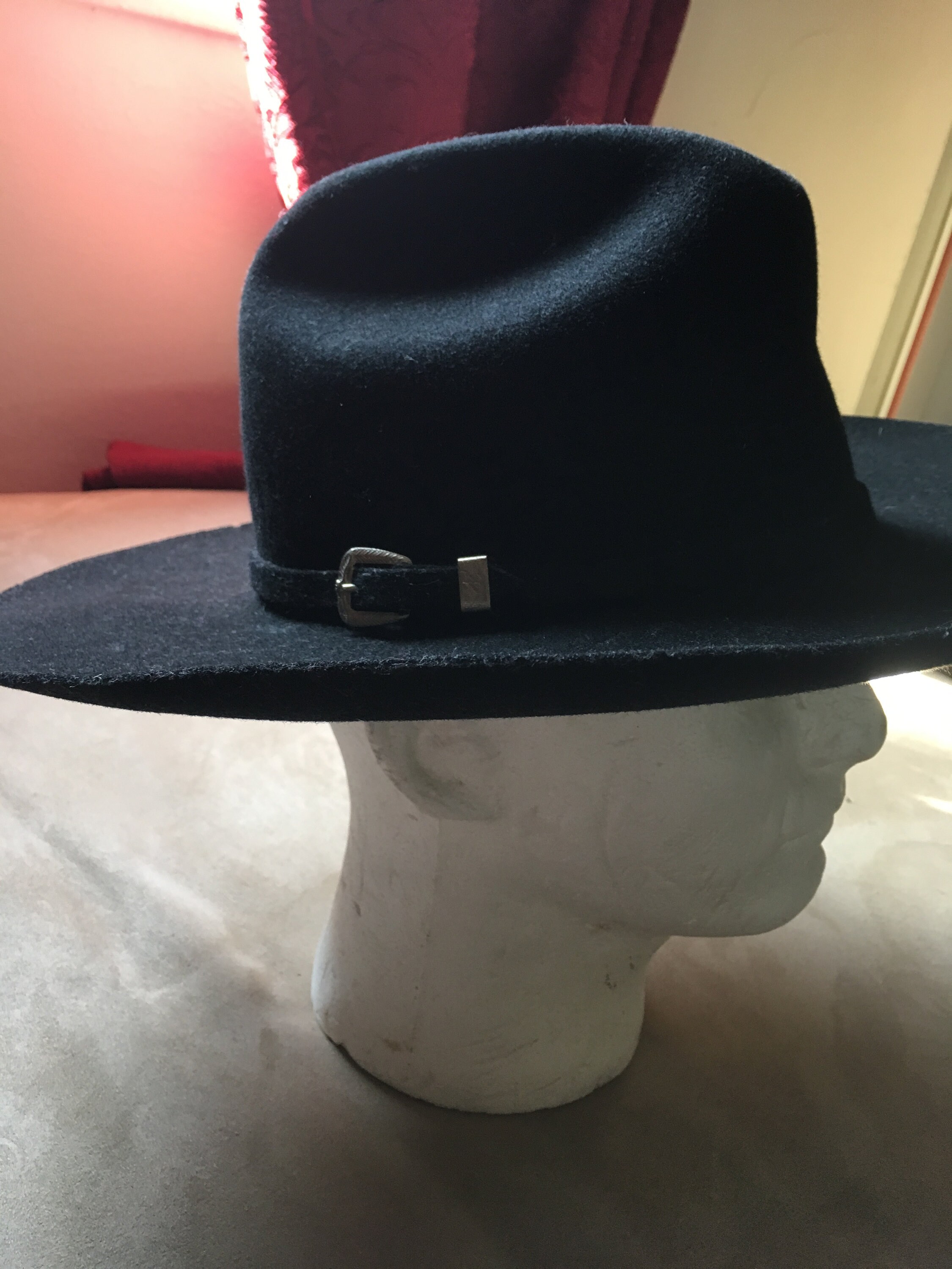 Black Cowboy Hat Super Merino Wool 