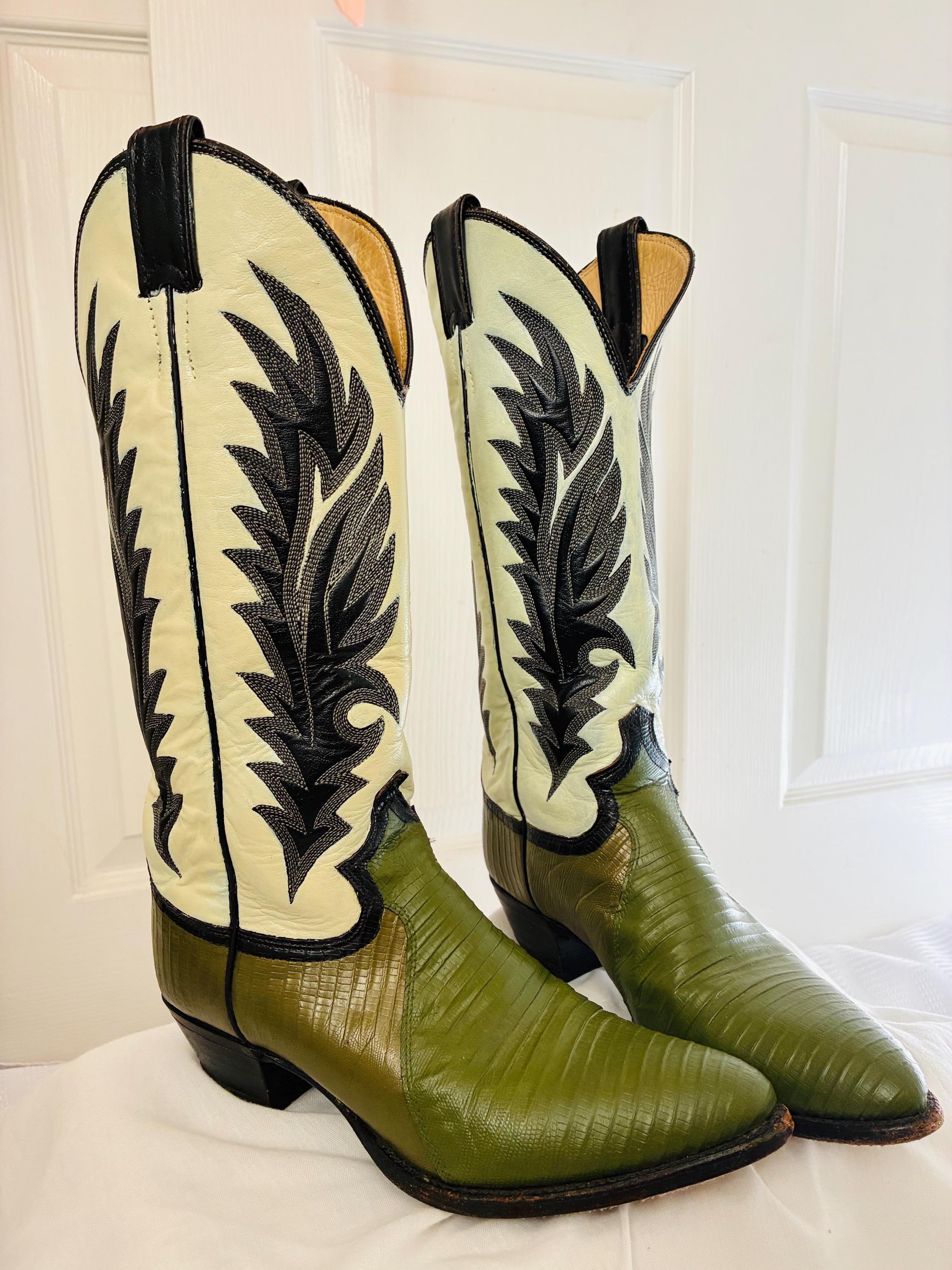 Vintage Justin Lizard # 8327 Leather Cowboy Boots Justin Lizard Boots - Etsy main image 2