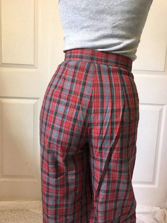 1970s High Waisted Plaid Tartan Pants - image 5