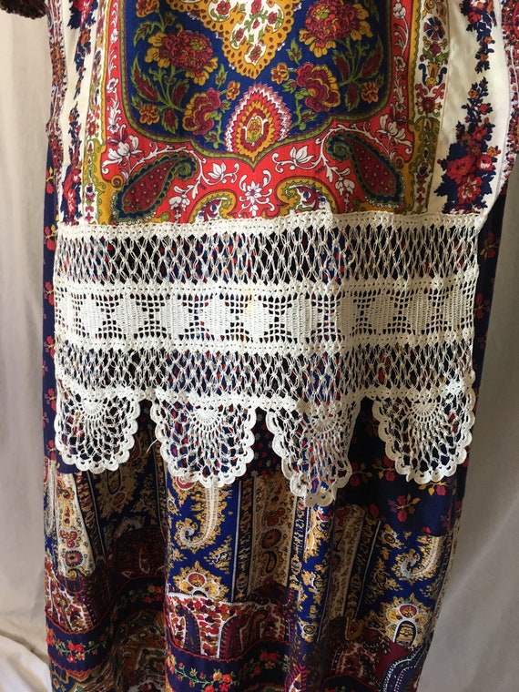 1960s Boho Hippie Maxi Prairie Long Dress Size Ex… - image 9