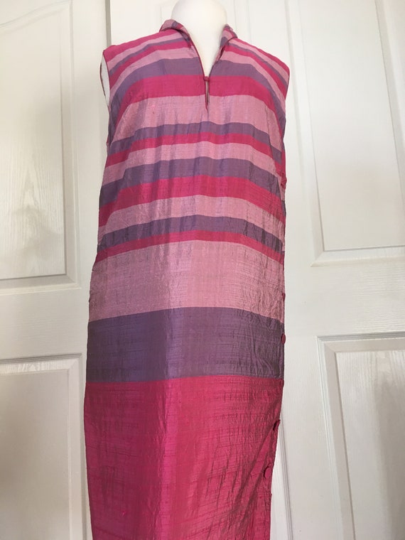 1960s Sleeveless Raw Silk Dress by Lee Harrell - image 3
