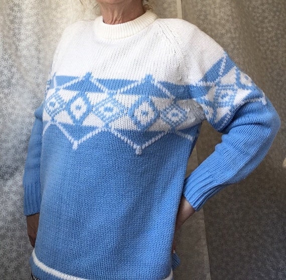 1970s Sky Blue Sweater made in Japan for Macys Wo… - image 3