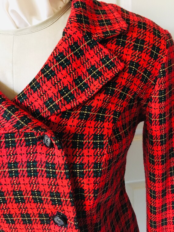 1980s Plaid Jacket Double Breasted - image 3