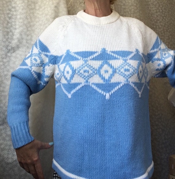 1970s Sky Blue Sweater made in Japan for Macys Wo… - image 2