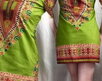 1970s Womens Ethnic Print Tunic Size Small