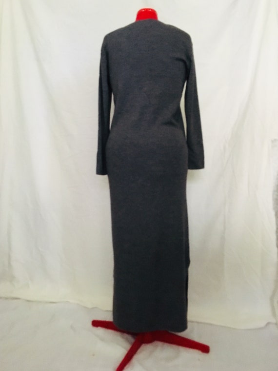 Italian Wool Blend Grey Sweater Dress Size Medium - image 9