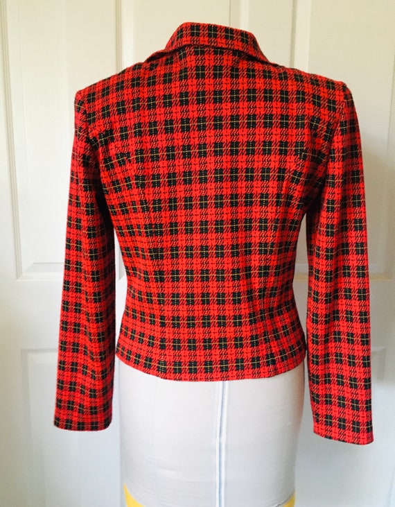 1980s Plaid Jacket Double Breasted - image 6