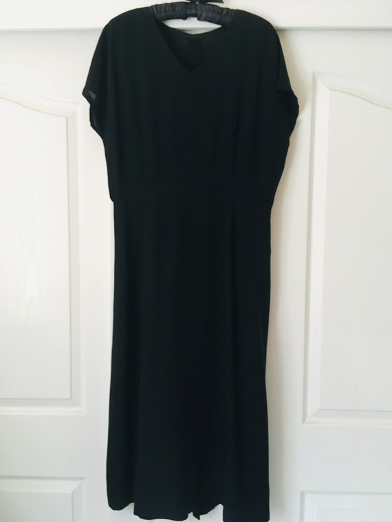 1940s 50s Semi Sheer Black Dress - image 6