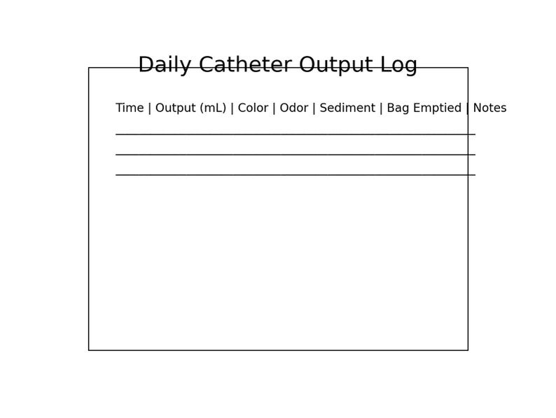 Catheter Care Log | Foley Output Tracker (home Care Hospice PDF) - Etsy ...