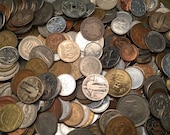one half pound foreign and US coins 15 dollars off many over 90 years old silver included