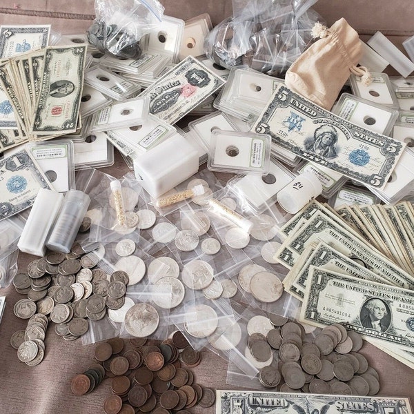 US Objekt Lot: Pre-1965 Silber, Bullion Bar, Antike Münze