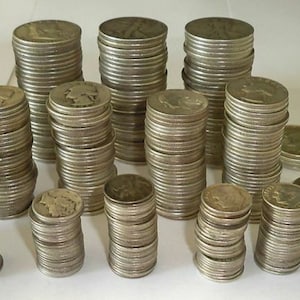 1+ oz 90% Silbermünzen Lot: gemischte Münzen vor 1964