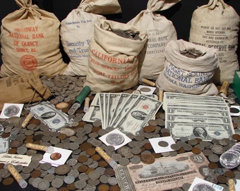 Venta de lotes de monedas antiguas de EE. UU., billetes de plata, todos con más de 50 años de antigüedad. Ahorre 80 dólares ahora
