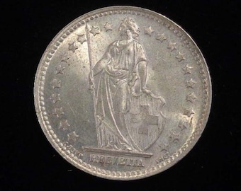 1961年スイス銀貨2フラン - 高級コレクターズアイテム - Etsy 日本