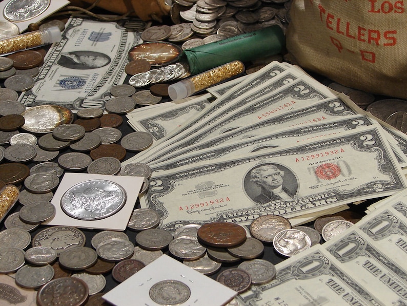 Old US Coins Estate Sale Lot Silver Bill All Over 50 Years Old Etsy