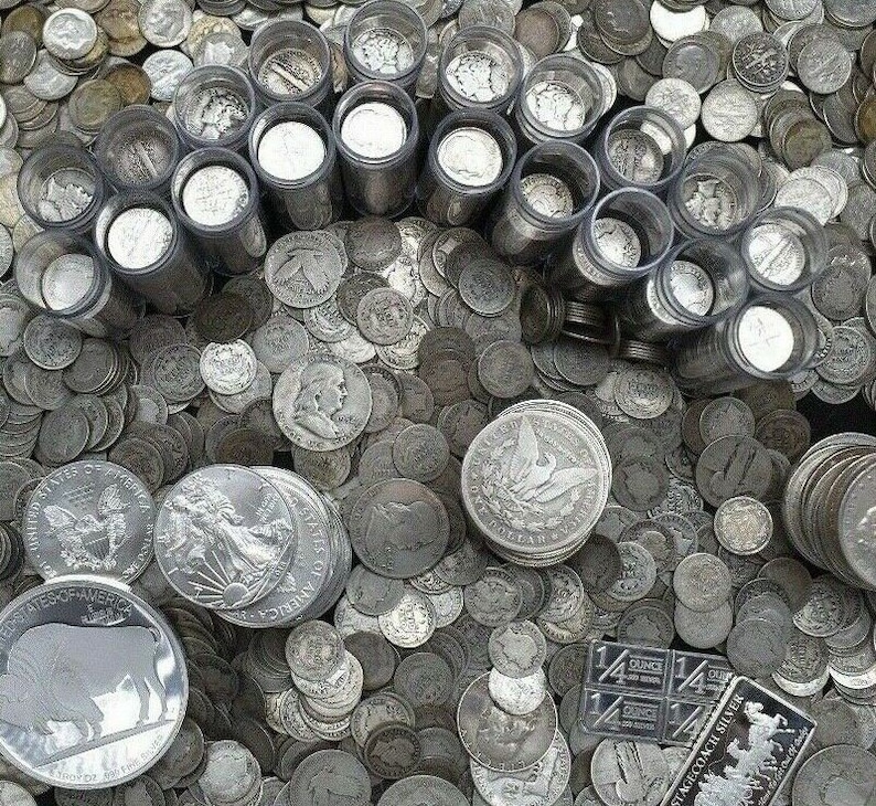US Silver Coin Collection: Morgan Dollar, Liberty Half, Barber Quarter, Mercury Dime image 2