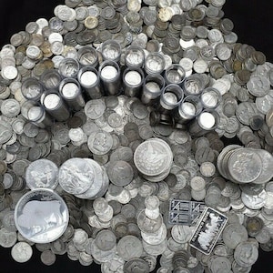 US Silver Coin Collection: Morgan Dollar, Liberty Half, Barber Quarter, Mercury Dime