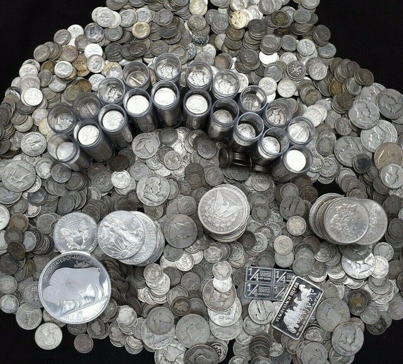 US Silver Coin Collection: Morgan Dollar, Liberty Half, Barber Quarter, Mercury Dime image 1