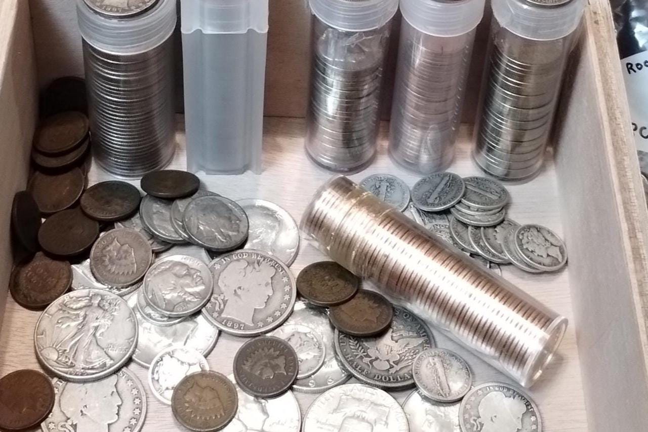 銀貨ミックスロット：ルーズベルト、マーキュリー、バーバーダイム