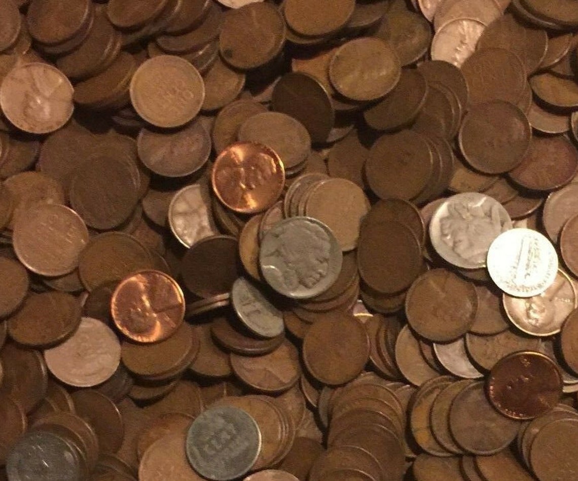 Half Pound Unsearched Wheat Pennies 19091958 Estate Sale Save Etsy