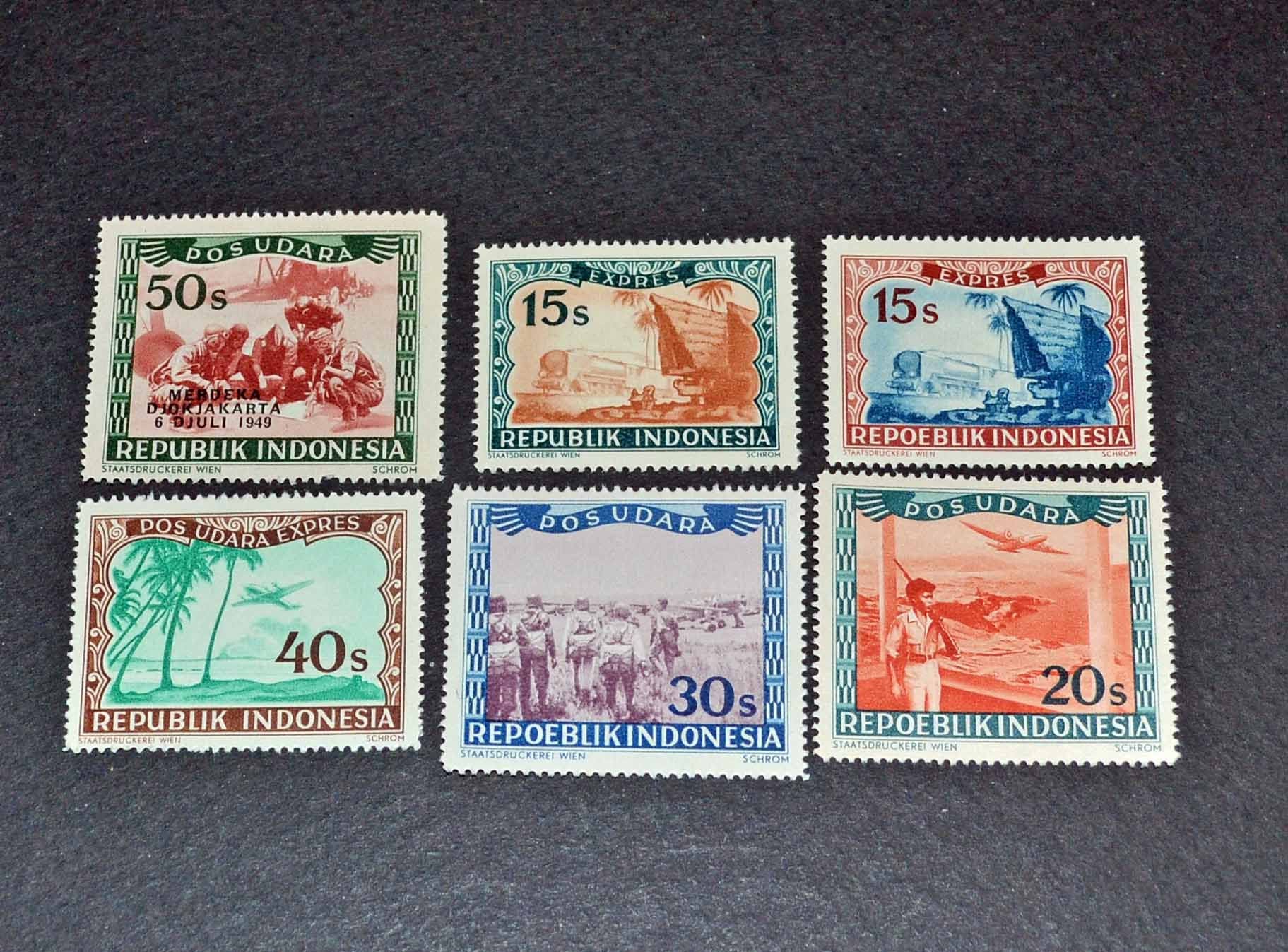 29 mint Indonesia stamps  1948 First stamps  of the Republic 