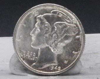 1942年マーキュリーダイム - 未流通のアメリカ製銀貨 - Etsy 日本
