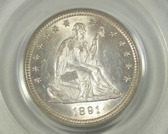 1891 Liberty seated quarter PCGS ms 61 plus 2 mystery coins