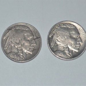 1913 type 1 and 1938D Buffalo nickels First and last made