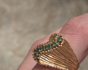 Smaragd und 14k Goldring