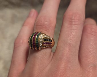 Tutti Fruiti Le Vian Ring Smaragd, Saphir und Diamant