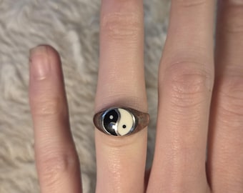 Sterling Silber Yin und Yang Ring