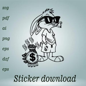 Cute bunny Cut Files Design Vector T-shirt Svg Pdf Dxf Ai Png Download