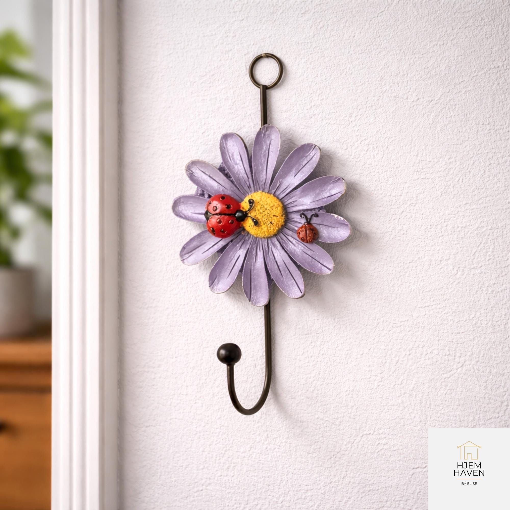 Flower Wall Key Holder – Decorative Floral Hook for Keys, Bags
