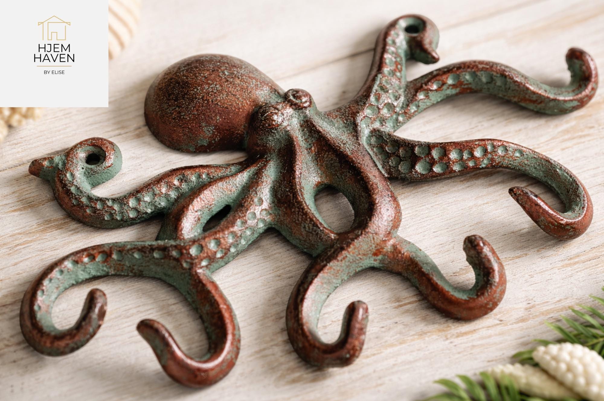 Vintage Cast Iron Octopus Hook – Nautical Coastal Decor, 6 Hooks - Etsy
